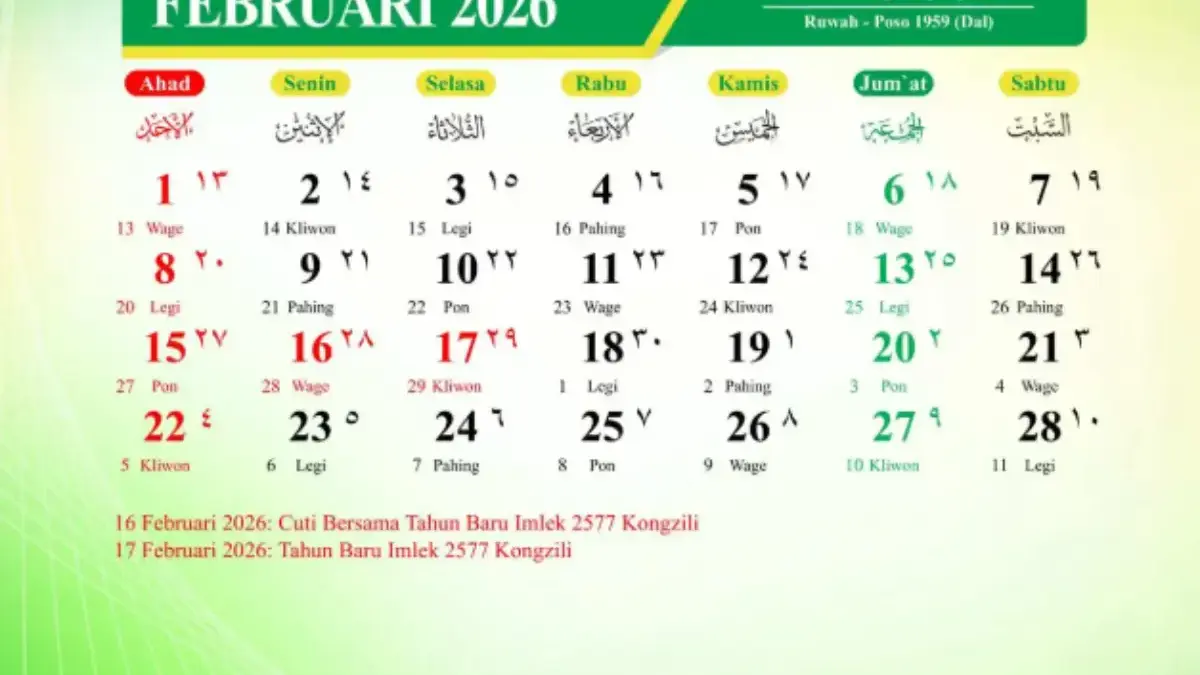 Kalender 2026