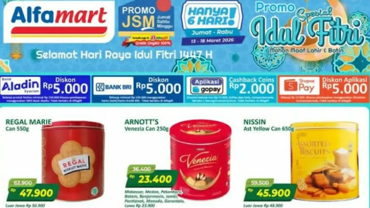 Promo Kue Lebaran di Alfamart 13-18 Maret 2026: Diskon Biskuit Kaleng, Cocok untuk Lebaran Promo Alfamart