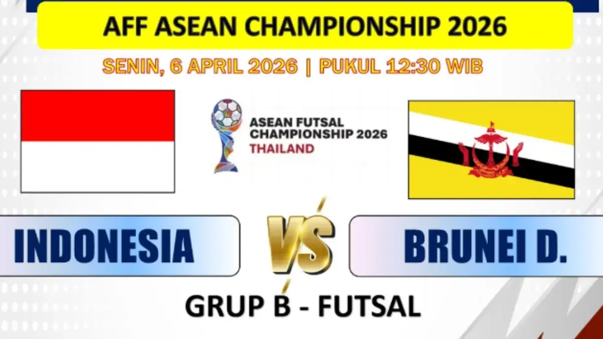 Catat Jam Tayang Pertandingn Timnas Futsal Indonesia vs Brunie di Piala AFF Futsal 2026 Live di MNCTV Hari Ini Piala AFF Futsal 2026