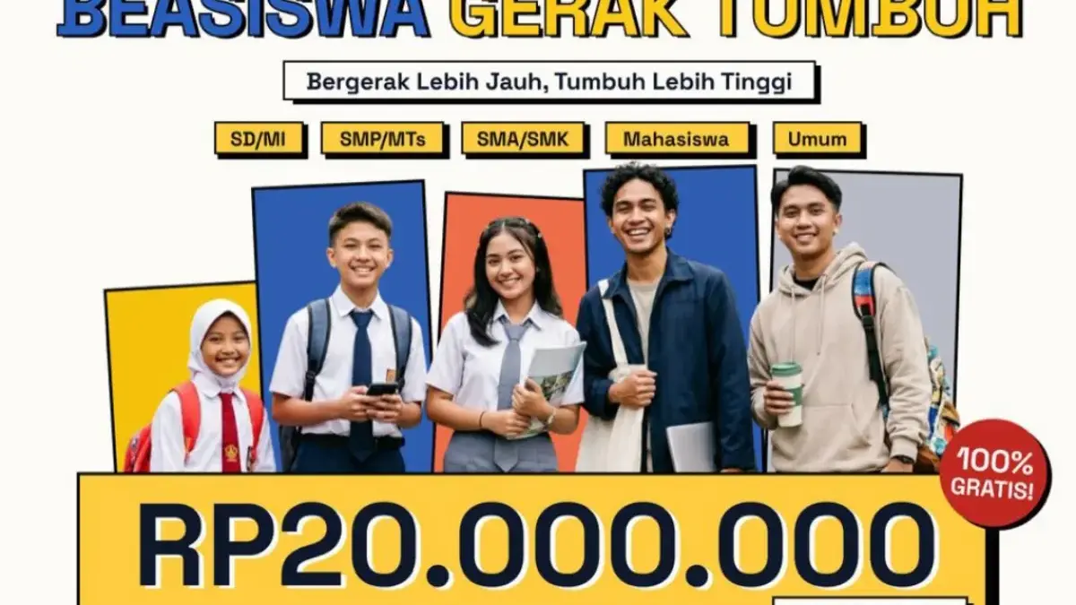 Kesempatan Emas untuk Anak Bangsa! Beasiswa Gerak Tumbuh 2026 Resmi Dibuka, Catat Batas Akhirnya Beasiswa