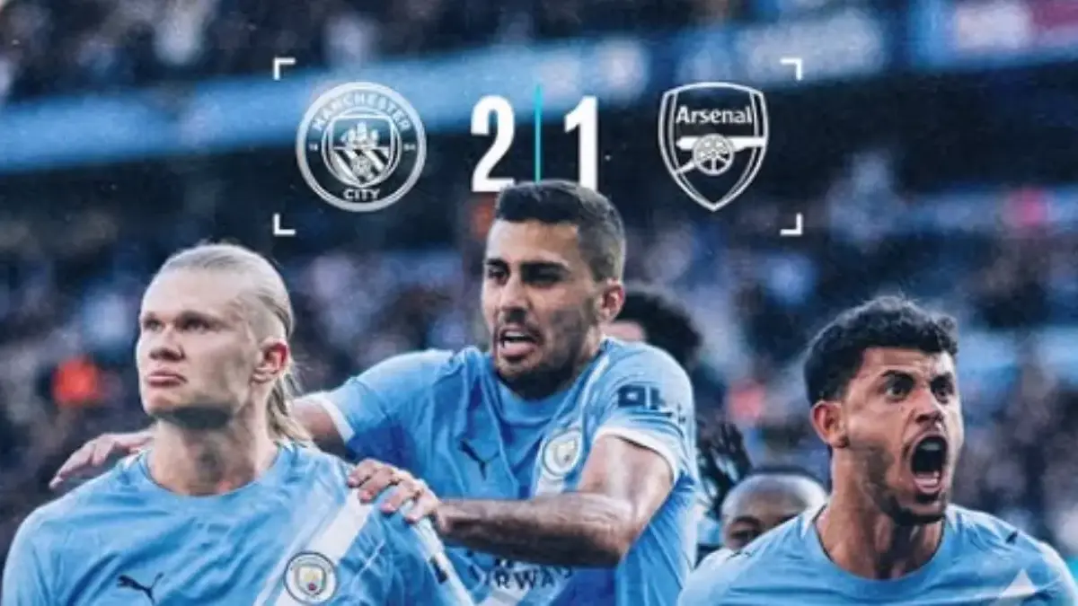Manchester City berhasil mengalahkan Arsenal FC dengan skor 2-1.
