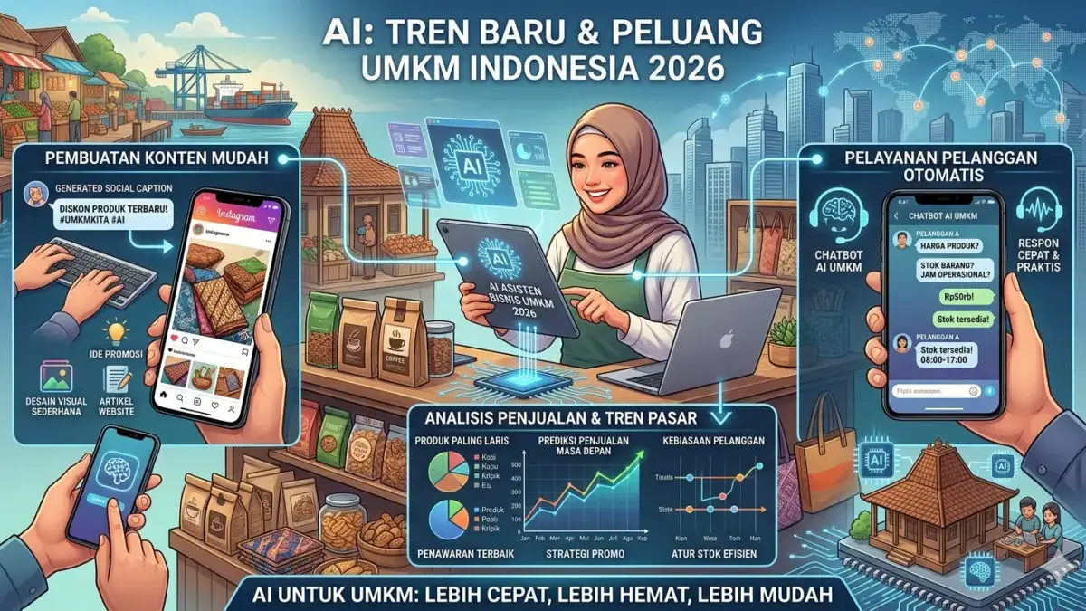 Kehadiran AI dinilai mampu membantu usaha kecil dan menengah bekerja lebih cepat, hemat biaya, dan lebih mudah