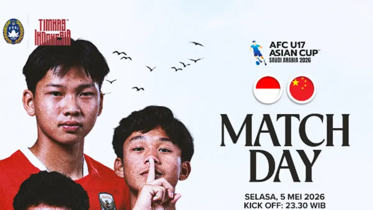 Timnas Indonesia U-17 menghadapi China U-17 di laga pembuka Grup B Piala Asia U-17 2026 di Jeddah, Arab Saudi