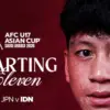 Momen pertandingan Timnas Indonesia U-17 melawan Jepang U-17 di King Abdullah Sports City Training Stadium Jed