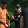 Pemain Borneo FC Samarinda berlatih jelang laga melawan Persijap Jepara di Stadion Gelora Bumi Kartini