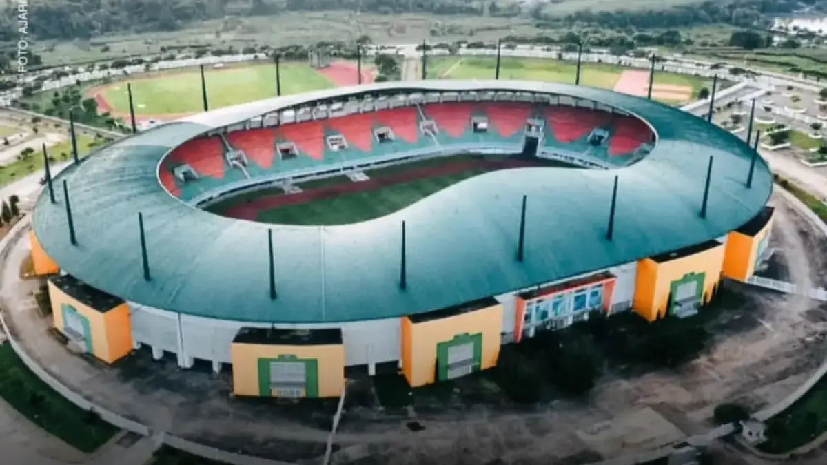 Tampak luar Stadion Pakansari Cibinong Bogor yang akan menjadi markas Timnas Indonesia di Piala AFF 2026