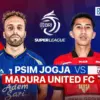 Logo Vidio platform live streaming untuk laga PSIM Yogyakarta vs Madura United
