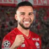 Calvin Verdonk mengenakan jersey Lille sambil tersenyum usai memastikan timnya lolos ke Liga Champions