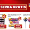 Katalog promo Indomaret Serba Gratis periode 14-27 Mei 2026 dengan berbagai produk beli 1 gratis 1 dan beli 2