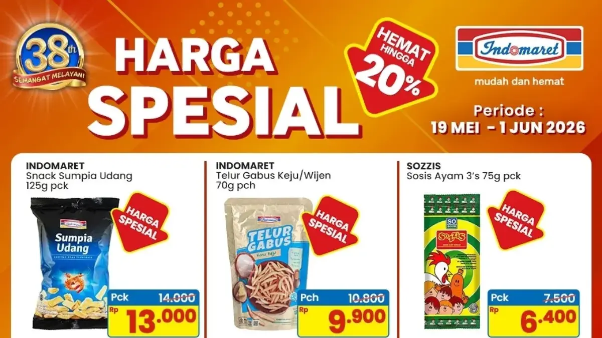 Promo Indomaret 18 Mei 2026: Super Hemat Makanan & Minuman, You C1000 Cuma Rp7.500