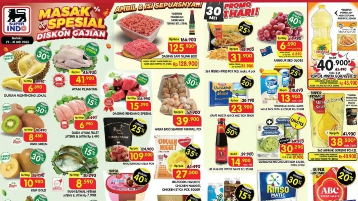 Katalog Promo JSM Superindo 29-31 Mei 2026 dengan diskon daging dan buah segar