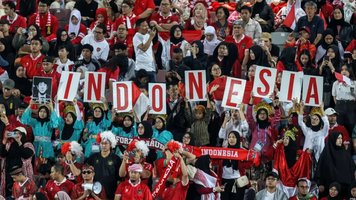 Suasana suporter Indonesia