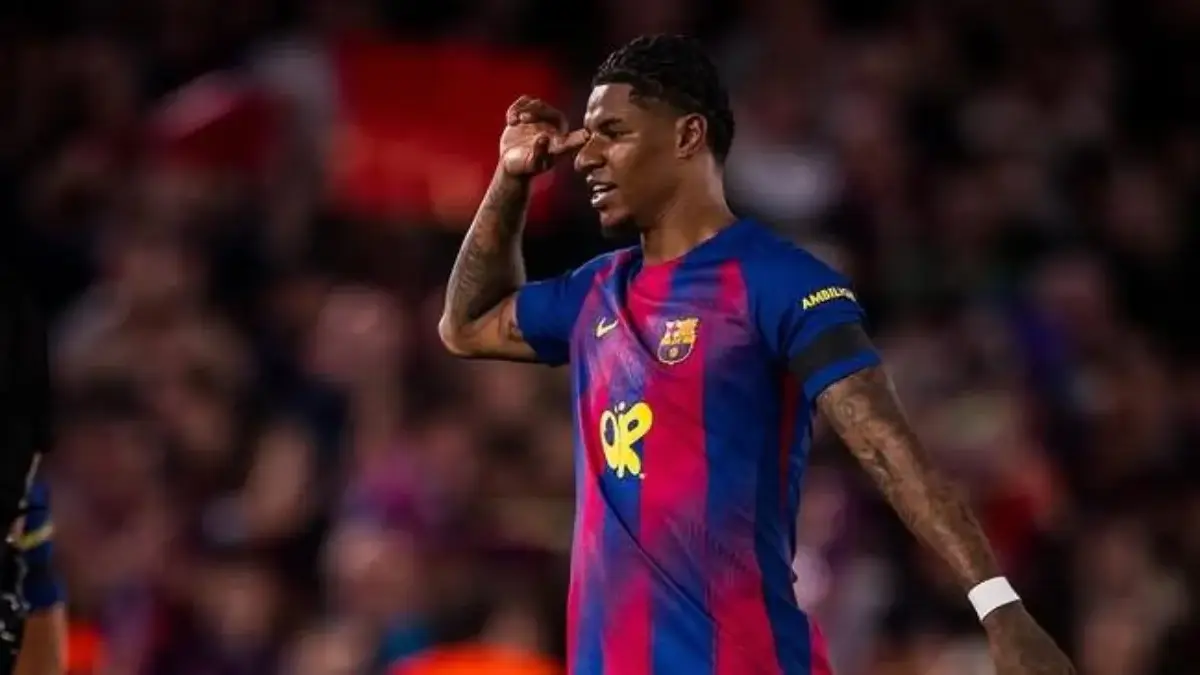 Ferran Torres selebrasi setelah mencetak gol kedua Barcelona ke gawang Real Madrid di Camp Nou