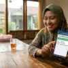 Ilustrasi menggunakan aplikasi cek bansos
