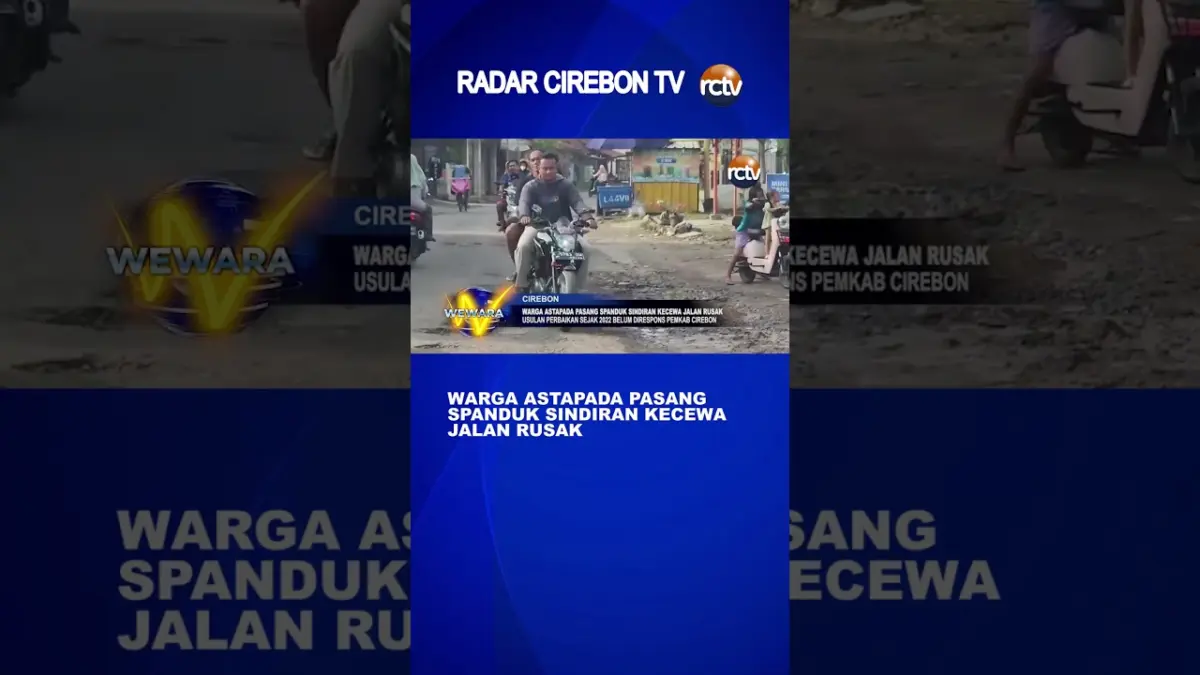 Warga Astapada Pasang Spanduk Sindiran Kecewa Jalan Rusak