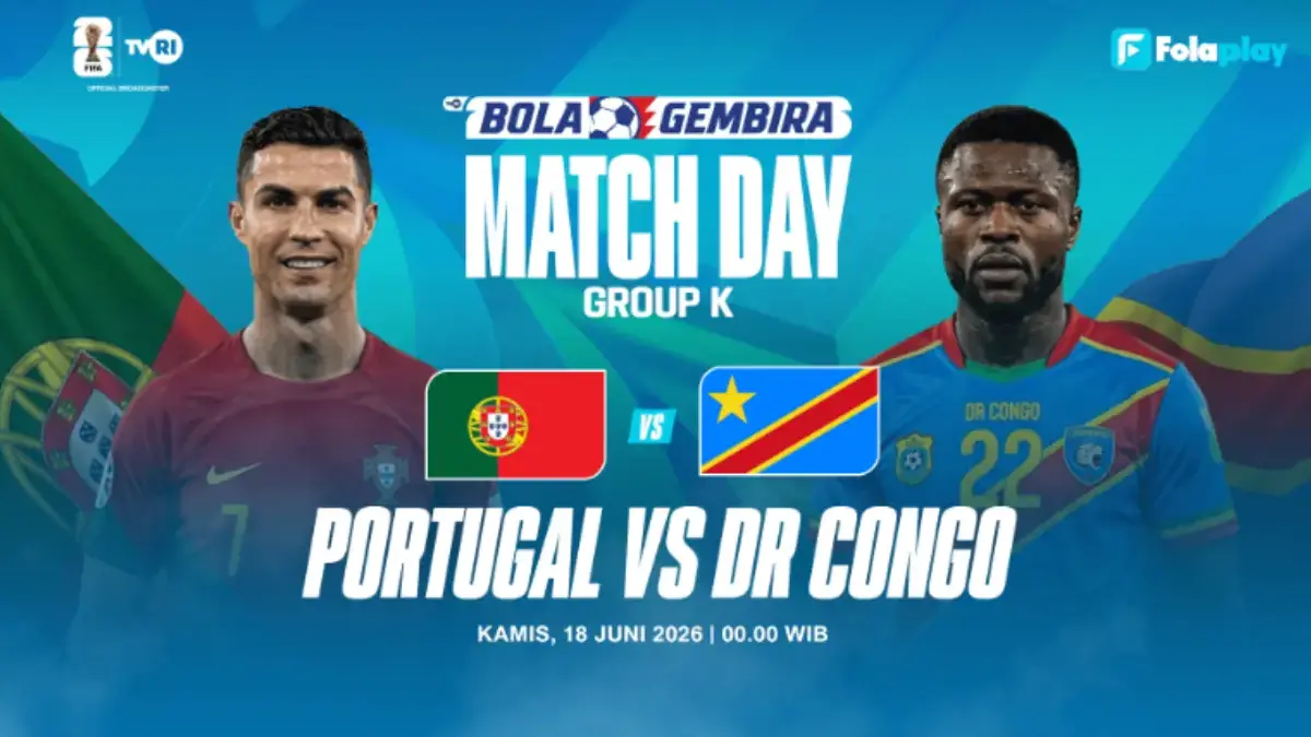 Mulai Jam 00.00 WIB! Saksikan Live Streaming Pertandingan Portugal vs RD Kongo Piala Dunia 2026 Gratis di TVRI Piala Dunia