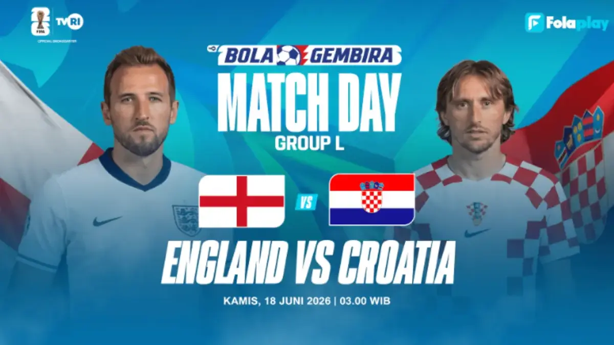 Mulai Tanding Jam 03.00 WIB! Saksikan Siaran Langsung Inggris vs Kroasia Piala Dunia 2026 Tayang TVRI Piala Dunia