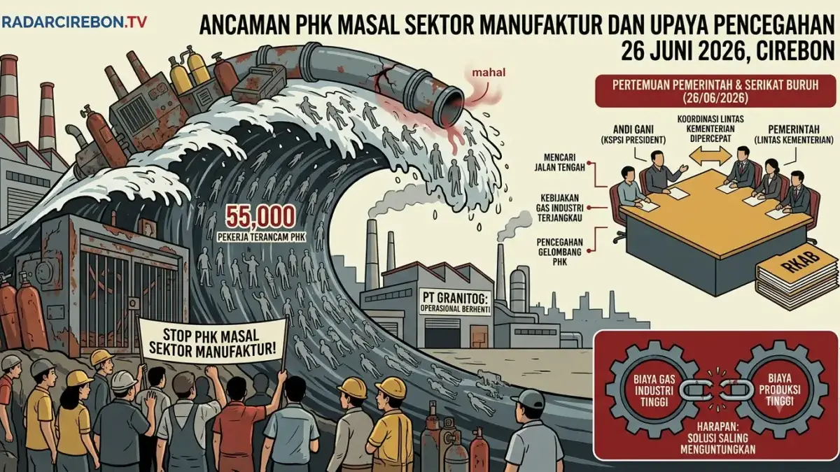 Ancaman pemutusan hubungan kerja (PHK) massal kembali membayangi sektor manufaktur di Indonesia.
