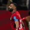 Selebrasi Salah setelah mencetak gol