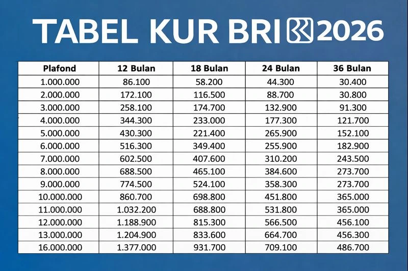 Tabel Program KUR BRI 2026