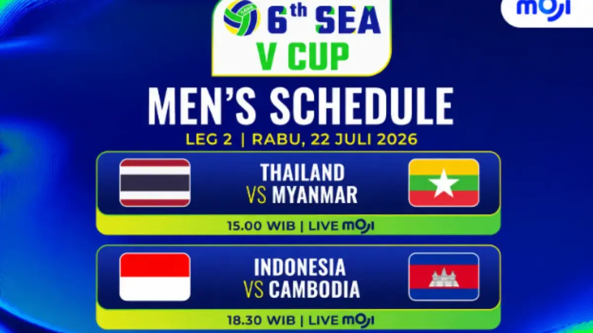 Jadwal SEA V Cup 2026 Putra Leg 2 Hari Ini 22 Juli: Ada Thailand vs Myanmar dan Indonesia vs Kamboja SEA V Cup