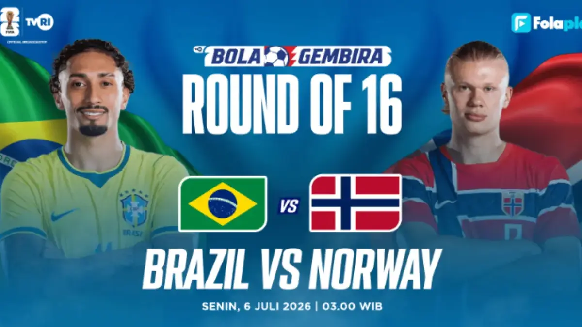 Siaran Langsung Pertandingan Brasil vs Norwegia Senin Pagi: Live TVRI Babak 16 Besar Piala Dunia 2026 Piala Dunia