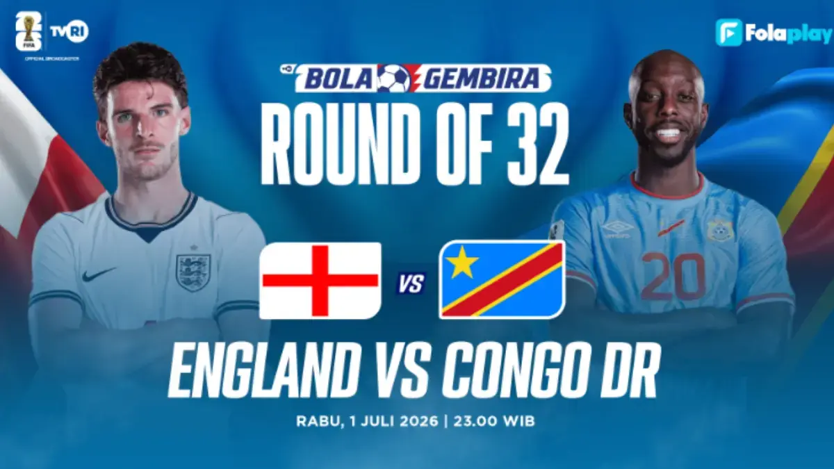 Live Eksklusif TVRI Malam Ini! Siaran Langsung Inggris vs RD Kongo Babak 32 Besar Piala Dunia 2026 Piala Dunia