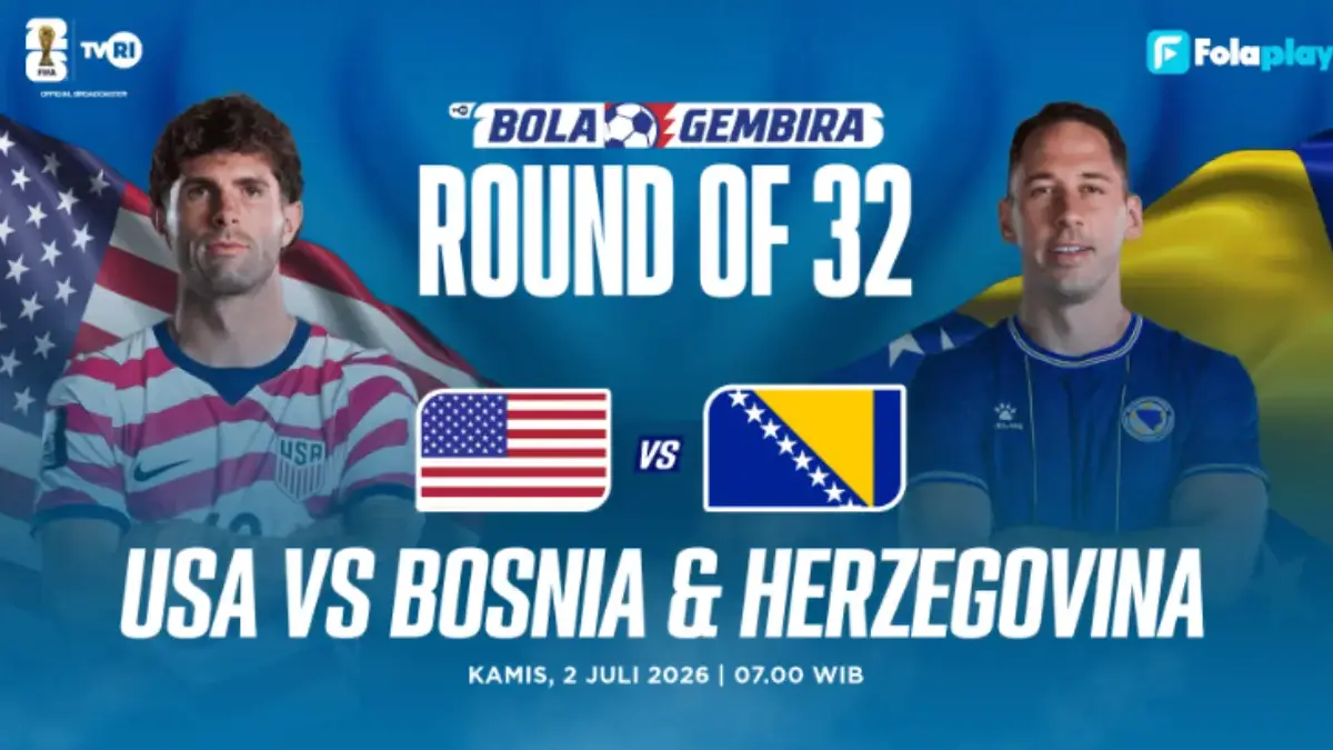 Live di TVRI Kamis Pagi! Siaran Langsung Pertandingan Amerika Serikat vs Bosnia Piala Dunia 2026 Piala Dunia