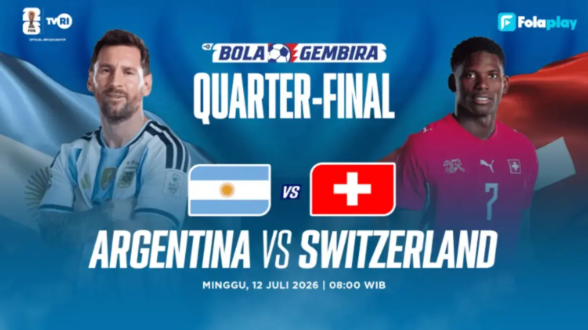 Live Eksklusif di TVRI! Siaran Langsung Pertandingan Argentina vs Swiss di Perempat Final Piala Dunia 2026 Piala Dunia