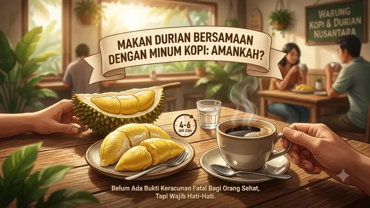 Banyak Orang Menyukainya, Amankah Makan Durian Sambil Minum Kopi? Bolehkah makan durian bersamaan dengan minum kopi?