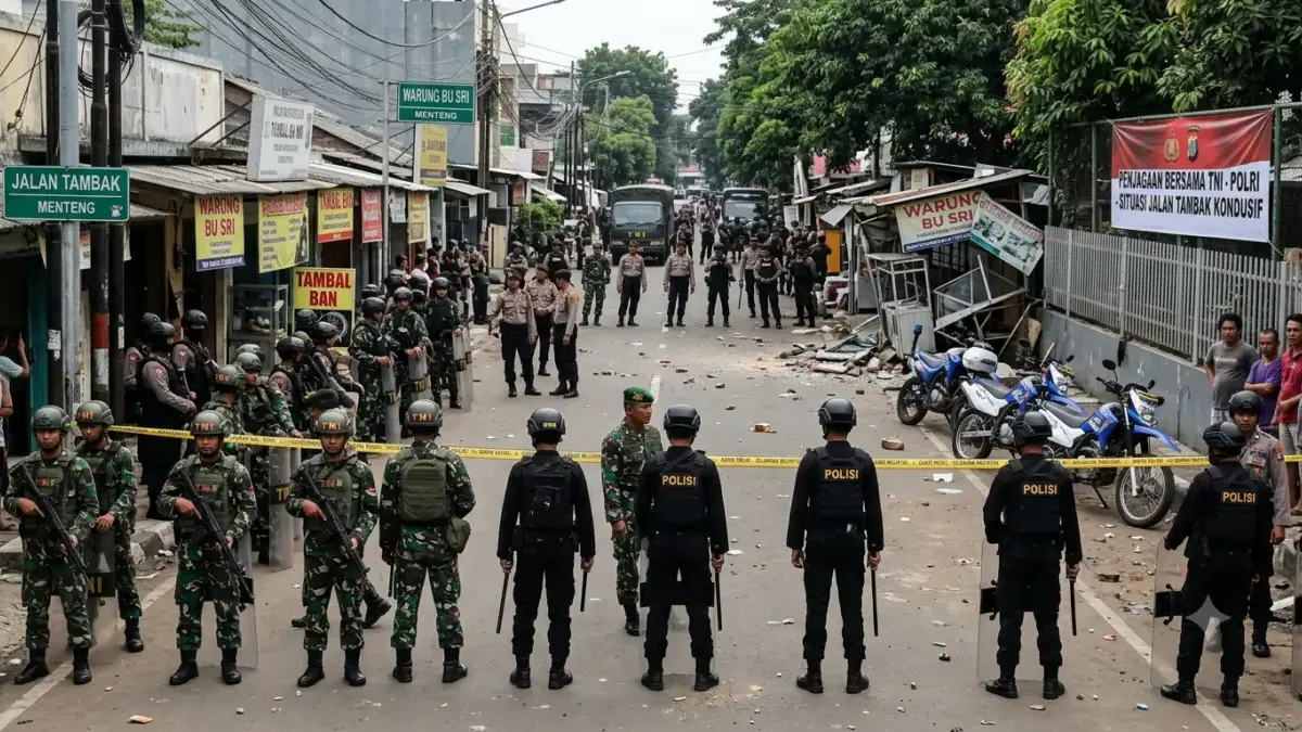 Bentrok Berdarah di Tambak Menteng, Polisi Kerahkan 200 Aparat Gabungan Sebanyak 200 personel gabungan TNI dan Polri masih disiagakan di kawasan Jalan Tambak, Menteng, Jakarta Pusat.