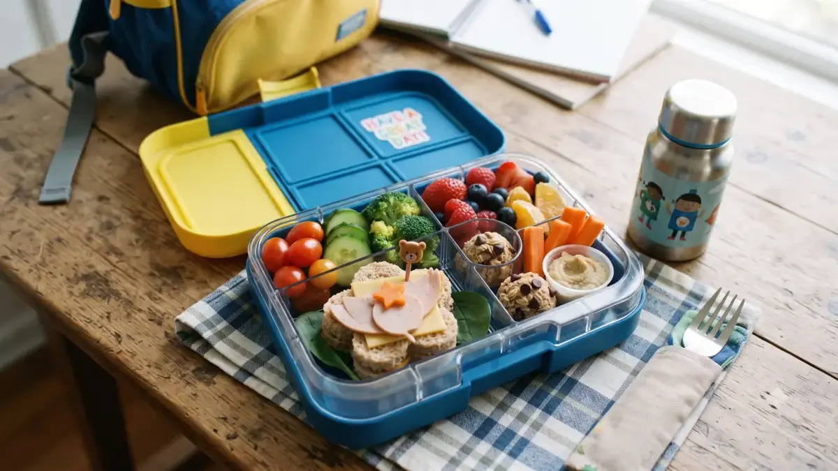 7 Ide Bekal Anak Sekolah yang Nggak Ngebosenin, Dijamin Dimakan Habis! Ilustrasi bekal anak sekolah yang praktis, bergizi, dan menarik dengan tampilan warna-warni
