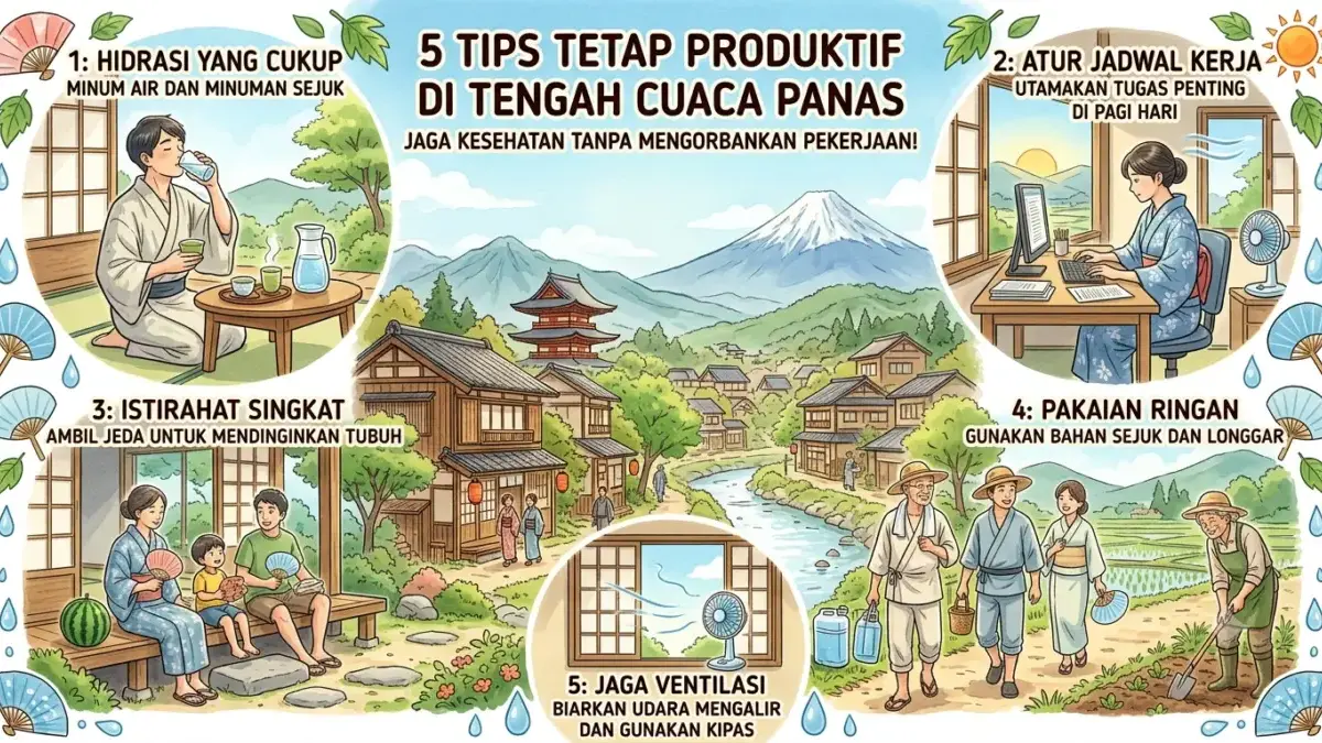 5 Tips Tetap Produktif di Tengah Cuaca Panas, Jaga Kesehatan Tanpa Mengorbankan Pekerjaan! tips
