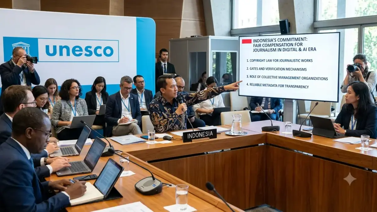 RI Perjuangkan Kompensasi Karya Jurnalistik dari Platform Digital dan AI Pemerintah Indonesia kembali menegaskan komitmennya dalam memperjuangkan sistem kompensasi yang adil.