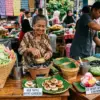 Aneka jajanan tradisional Cirebon seperti kerupuk melarat, kue tapel, dan es serut