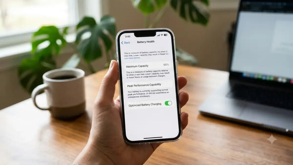 Jangan Panik! Battery Health iPhone Hilang? Tenang, Ini Solusi Ampuhnya! Tampilan menu Battery Health di iPhone dengan status kapasitas baterai maksimum