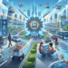 Ilustrasi teknologi AI di tahun 2026 dengan jaringan saraf digital yang terhubung ke berbagai perangkat dan ro
