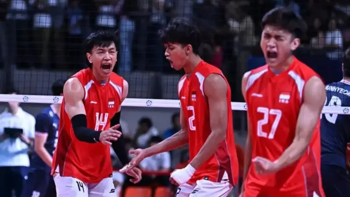 Misi Sapu Bersih! Timnas Voli Indonesia Incar Kemenangan Telak di Final SEA V-Cup 2026 Lawan Kamboja Timnas Voli Putra Indonesia merayakan kemenangan