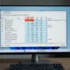 Tampilan Task Manager Windows yang menunjukkan proses mencurigakan memakan sumber daya tinggi