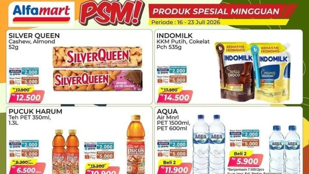 Promo Alfamart 16-23 Juli 2026: Diskon, Cashback, hingga Voucher Spesial Promo Alfamart 16-23 Juli 2026