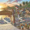 Ilustrasi Kampung Nelayan Merah Putih