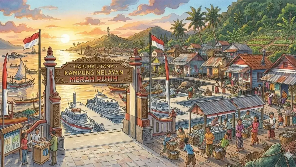 5.153 Calon Manajer Kampung Nelayan Merah Putih Jalani Pelatihan Hampir 2 Pekan Ilustrasi Kampung Nelayan Merah Putih