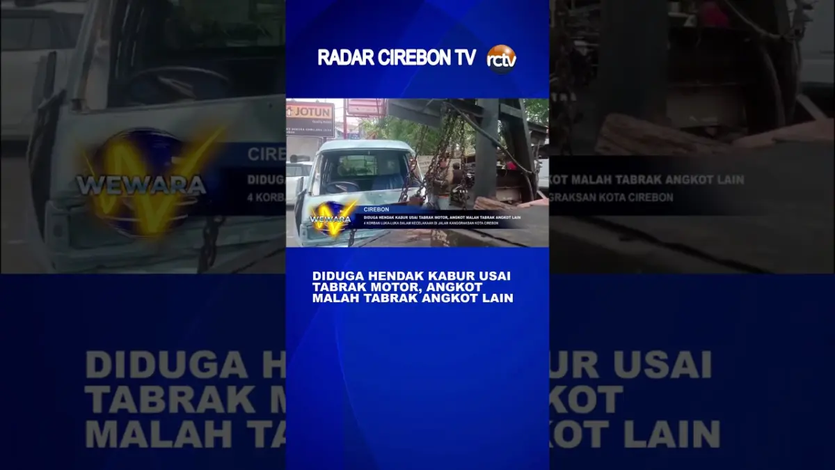Diduga Hendak Kabur Usai Tabrak Motor, Angkot Malah Tabrak Angkot Lain