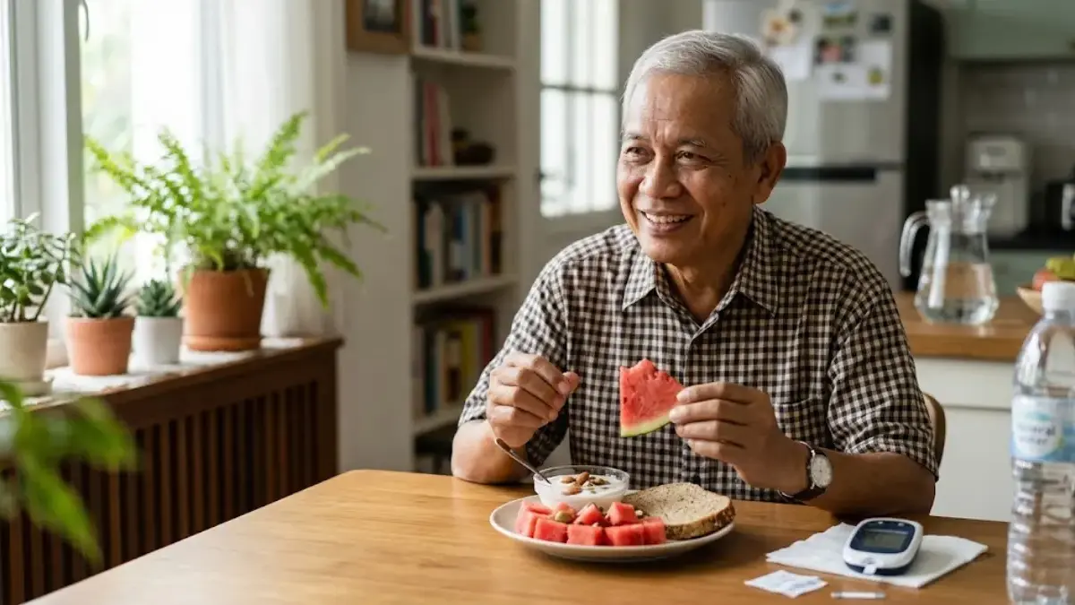 Semangka Bikin Gula Darah Naik? Ternyata Ini Cara Aman Makan Semangka untuk Penderita Diabetes foto