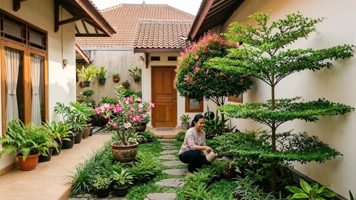 Halaman Rumah Sempit Tetap Sejuk! Ini 4 Pohon Peneduh yang Tak Makan Banyak Tempat foto