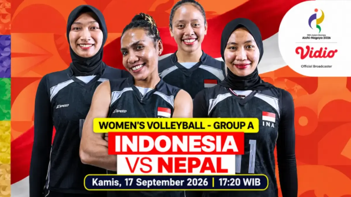 Laga Perdana Asian Games 2026: Siaran Langsung Voli Putri Indonesia vs Nepal, Tayang di TV Apa dan Jam Berapa? Asian Games 2026