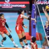 Timnas Voli Putri Indonesia berpose bersama sebelum bertanding di Asian Games 2026.