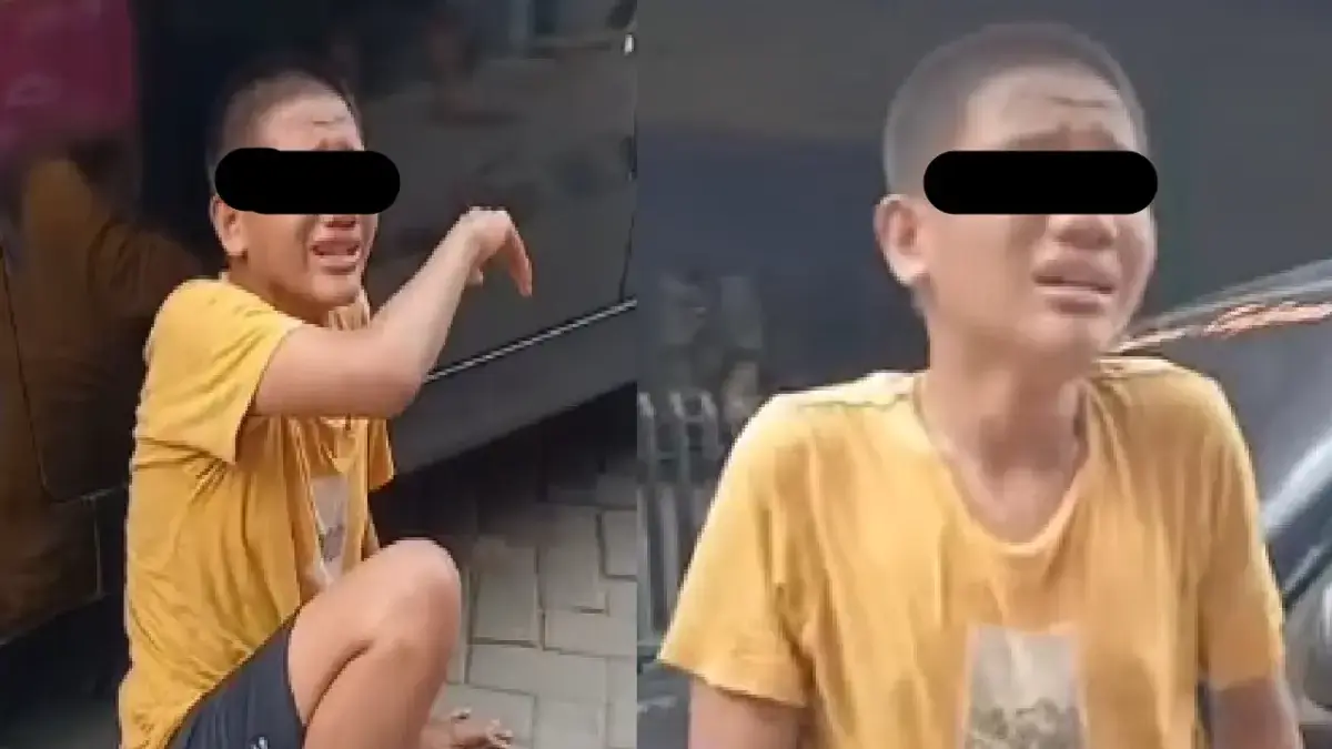 Seorang anak korban penjambretan di Serang menangis karena ponsel berisi foto kenangan mendiang ibunya hilang.