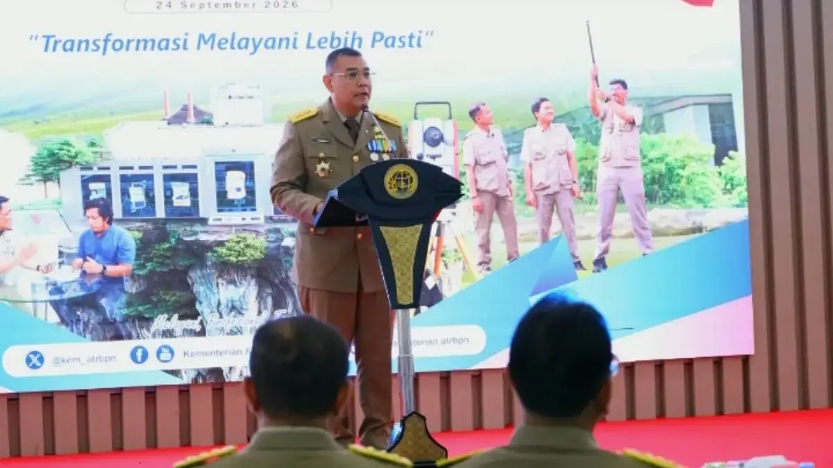 HANTARU 2026, Wamen ATR/BPN Dorong Transformasi Layanan untuk Beri Kepastian kepada Masyarakat Wakil Menteri ATR/Waka BPN Ossy Dermawan saat memberikan sambutan dalam Ramah Tamah HANTARU 2026.