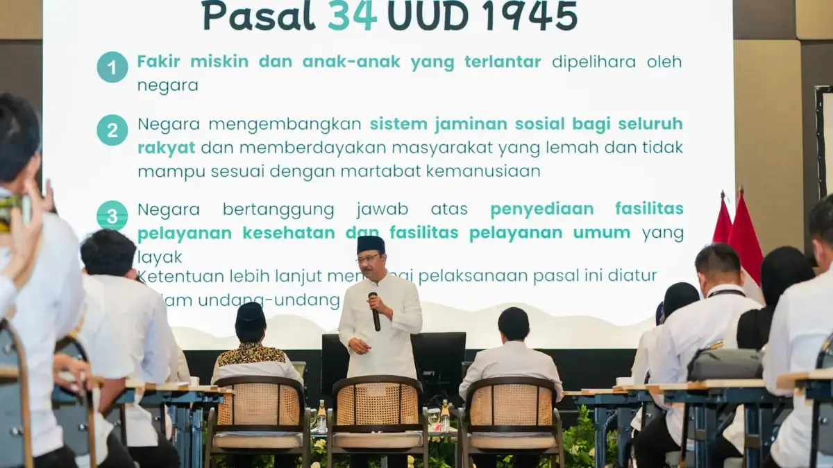 Menteri Sosial Saifullah Yusuf (Gus Ipul) saat memberikan arahan pada Pelatihan Pengelolaan Dapodik Bagi Opera